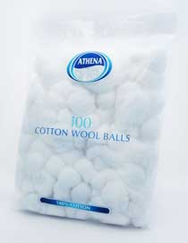 ATHENA COTTON BALLS WHITE 100 STK