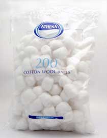 ATHENA COTTON BALLS WHITE 200 STK